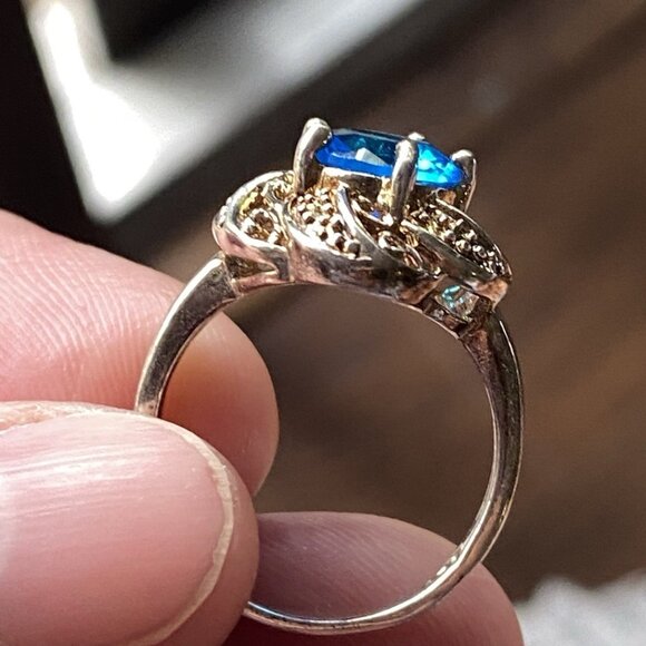 3 ct Genuine Blue Topaz Ring size 7 Sterling Silver stamped 925 tested - Picture 12 of 12